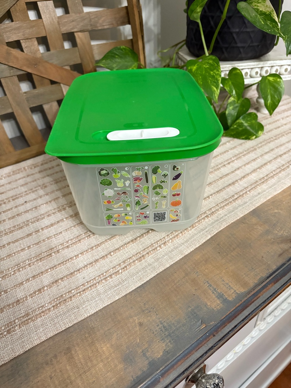 Tupperware FridgeSmart Medium Deep 4.4L/ 1 Gal Fruit Vegetable Keeper Vented Clr